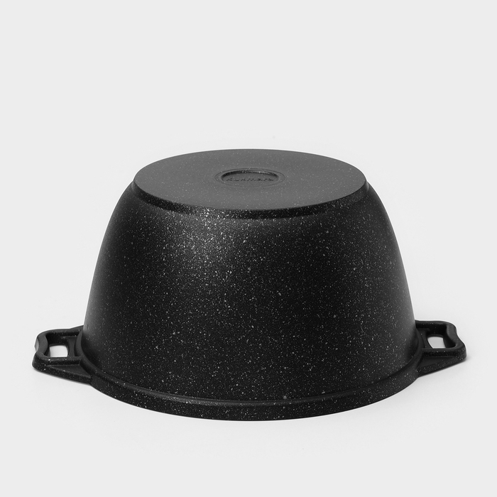 Набор кухонной посуды &laquo;Мраморная №3&raquo;, 6 предметов, крышка, съёмная ручка, антипригарное покрытие, цвет тёмный мрамор