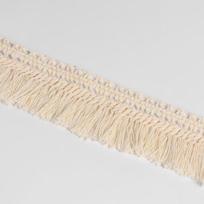 Тесьма декоративная &laquo;Бахрома&raquo;, 35 мм, 10 &plusmn; 1 м, цвет бежевый