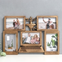 Фоторамка пластик на 5 фото 10х15 см "Ноутбук" тёмное золото 30,5х44,5 см Фоторамка пластик на 5 фото 10х15 см "Ноутбук" тёмное золото 30,5х44,5 см