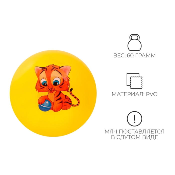 Мяч детский ZABIAKA «Тигруля», d=22 см, цвет МИКС Мяч детский ZABIAKA «Тигруля», d=22 см, цвет МИКС