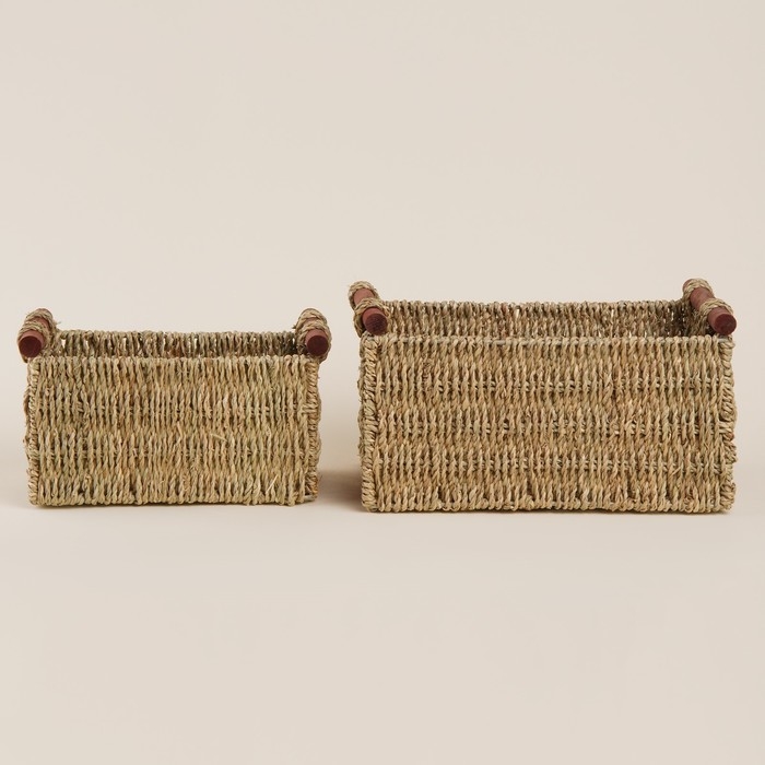 Корзины для хранения ручной работы SL Home, 2 шт: 23&times;13&times;14 см, 29&times;19&times;16 см