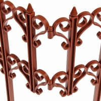 Ограждение декоративное, 25 &times; 180 см, 5 секций, пластик, терракотовое, &laquo;Классика&raquo;
