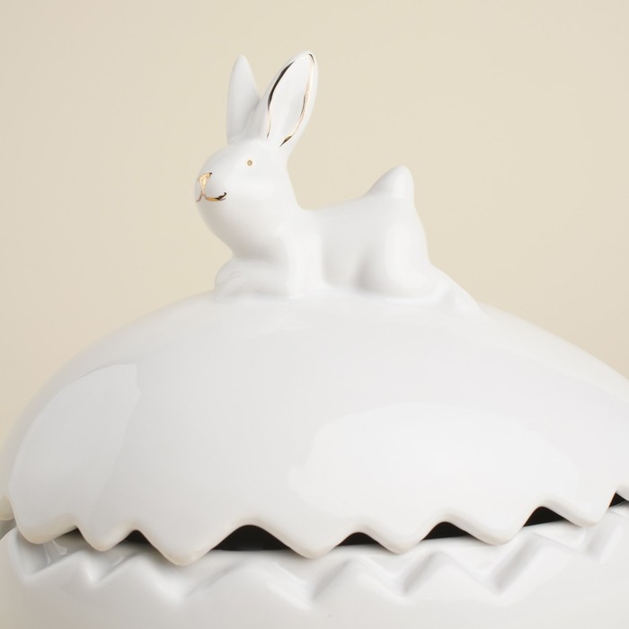 Конфетница керамическая SL Home «Пасхальные кролики», 15,5×12×16 см, цвет белый Конфетница керамическая SL Home «Пасхальные кролики», 15,5×12×16 см, цвет белый
