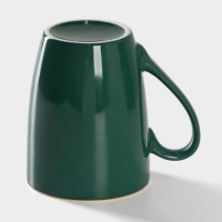 Кружка фарфоровая Доляна &laquo;Изумруд. Линия&raquo;, 350 мл, цвет зелёный