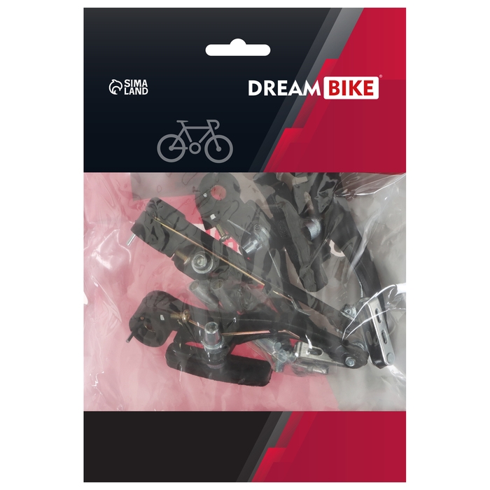 Комплект тормозов Dream Bike V-brake, алюминий, рамки 110 мм, колодки 60 мм, цвет чёрный Комплект тормозов Dream Bike V-brake, алюминий, рамки 110 мм, колодки 60 мм, цвет чёрный