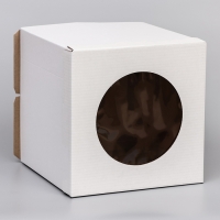 Коробка под торт с окном, белая, 30 х 30 х 30 см Коробка под торт с окном, белая, 30 х 30 х 30 см