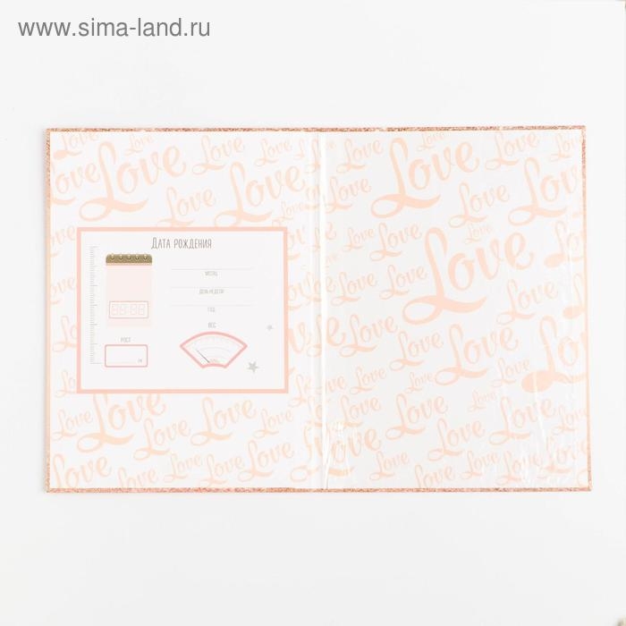 Папка для свидетельства о рождении &laquo;Розовое с блестками&raquo;, А4