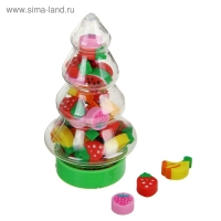 Набор ластиков фигурных, 30 шт., фигурки в бутылочке пластиковой &laquo;Елочка&raquo;, МИКС