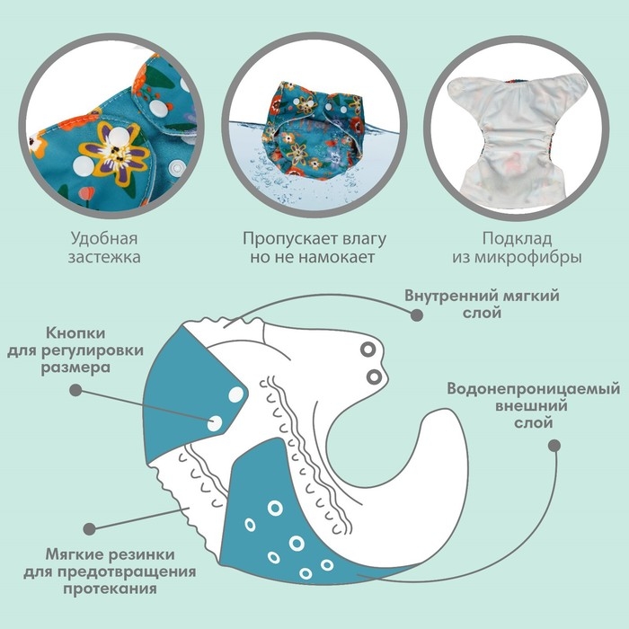 Трусики-подгузник, многоразовый &laquo;Оленята&raquo;, Крошка Я