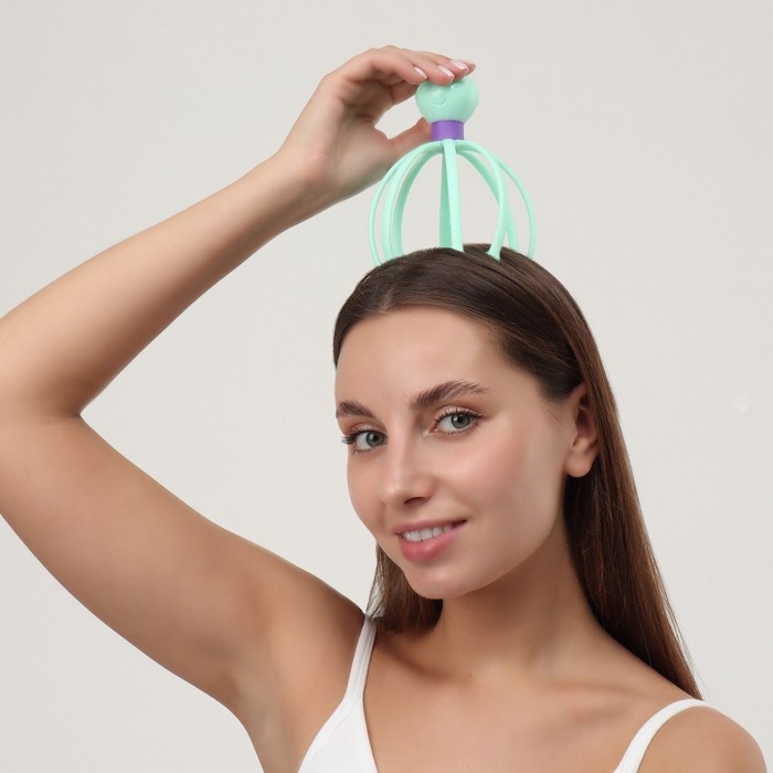 Массажёр «Мурашка» для головы, 15 × 10,5 см, 8 магнитов, цвет МИКС Массажёр «Мурашка» для головы, 15 × 10,5 см, 8 магнитов, цвет МИКС