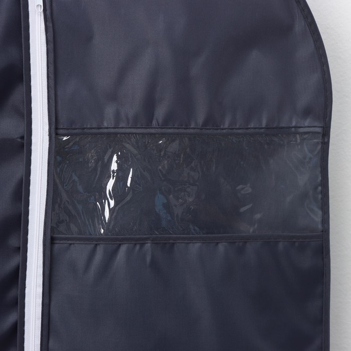 Чехол для одежды LaDо́m, ПВХ окно, плотный, 60&times;90 см, цвет графитовый