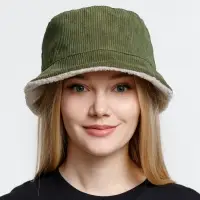 Панама Bucket двусторонняя, хаки с бежевым, размер S/M