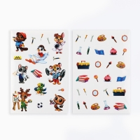 Наклейки детские c раскраской &laquo;Зверята по профессиям&raquo;, 45 шт, 14.5 х 21 см