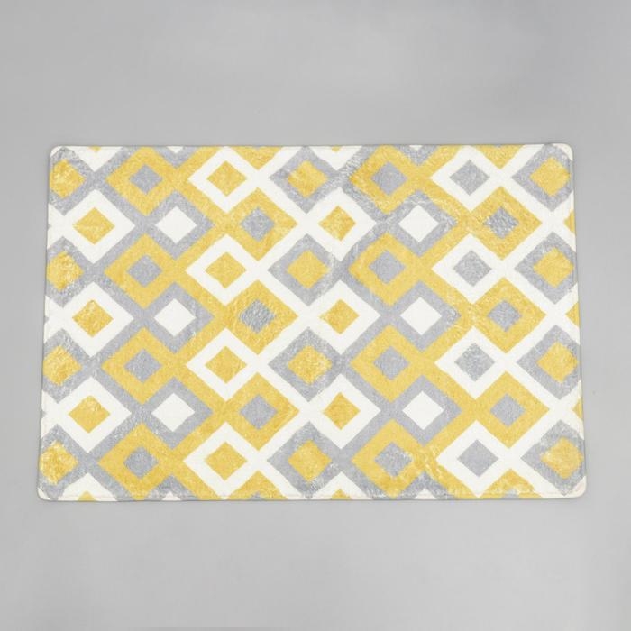 Коврик для ванной SAVANNA &laquo;Роиз&raquo;, 60&times;90 см, цвет горчично-серый