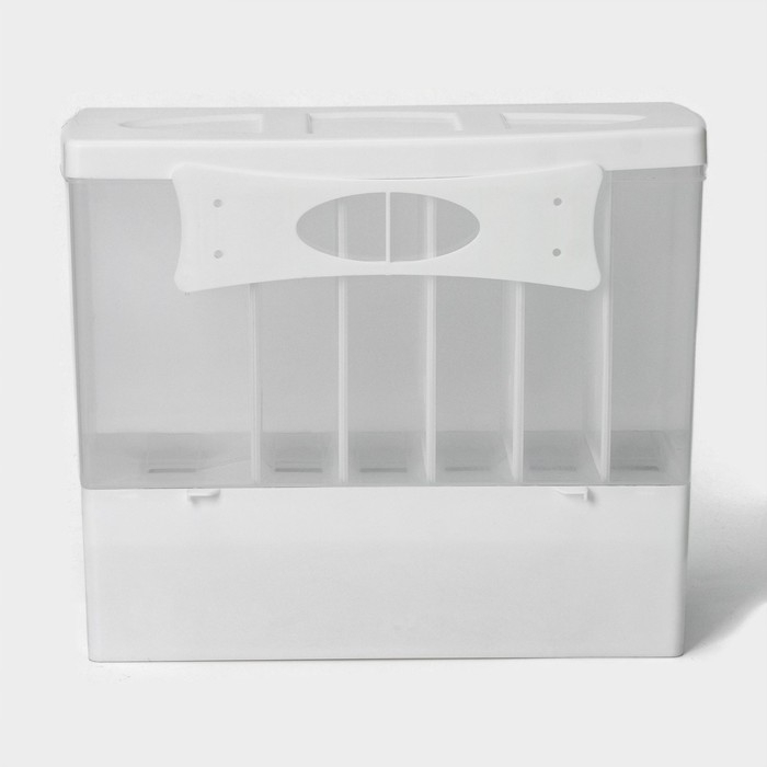Контейнер с дозатор для сыпучих продуктов, 6 ячеек, 39&times;14,5&times;32 см, цвет белый