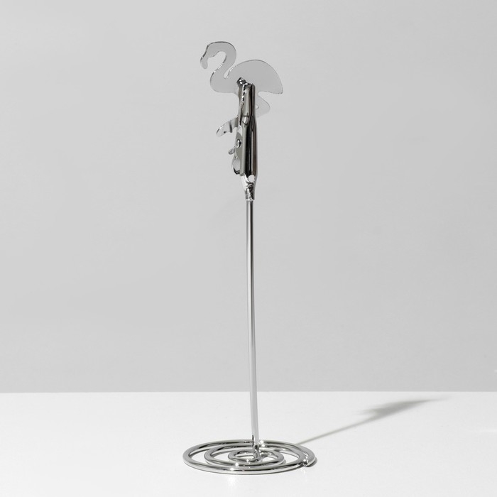 Ценникодержатель с зажимом «Фламинго», 5,5×5,5×15 см, цвет серебро Ценникодержатель с зажимом «Фламинго», 5,5×5,5×15 см, цвет серебро