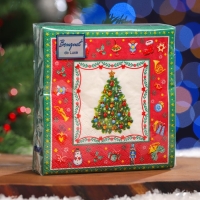 Новый год. Салфетки бумажные Art Bouquet "Новогодняя сказка на красном", 3 слоя, 24x24, 25 листов Новый год. Салфетки бумажные Art Bouquet "Новогодняя сказка на красном", 3 слоя, 24x24, 25 листов