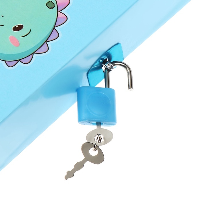 Записная книжка подарочная, 45 листов, линия, на замке  Дракоша (16,3х12,7см)