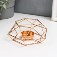 Подсвечник металл на 1 свечу "Шестигранник" золото 5,5х13х11,5 см Подсвечник металл на 1 свечу "Шестигранник" золото 5,5х13х11,5 см