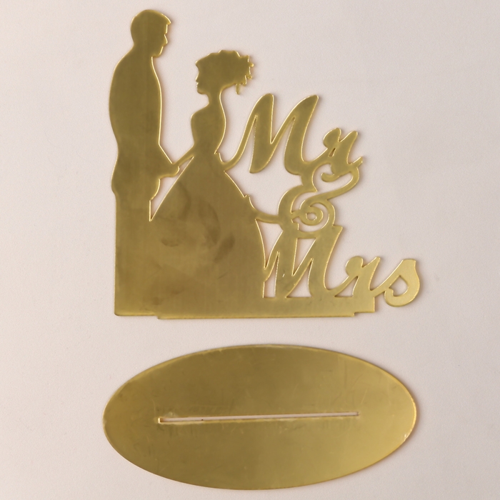 Топпер «Mr&Mrs», цвет золото Топпер «Mr&Mrs», цвет золото
