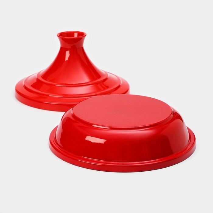 Сковорода-тажин чугунная 28&times;20 см, эмалированное покрытие, цвет красный