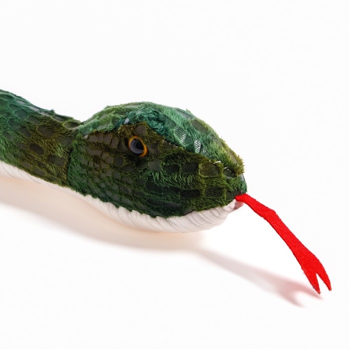 Мягкая игрушка &laquo;Змея&raquo;, зелёная с белым животиком, 95 см