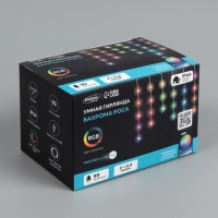 Умная гирлянда «Бахрома» 2 × 0.4 м роса, IP20, серебристая нить, 99 LED, пульт ДУ, приложение, свечение RGB, USB Умная гирлянда «Бахрома» 2 × 0.4 м роса, IP20, серебристая нить, 99 LED, пульт ДУ, приложение, свечение RGB, USB