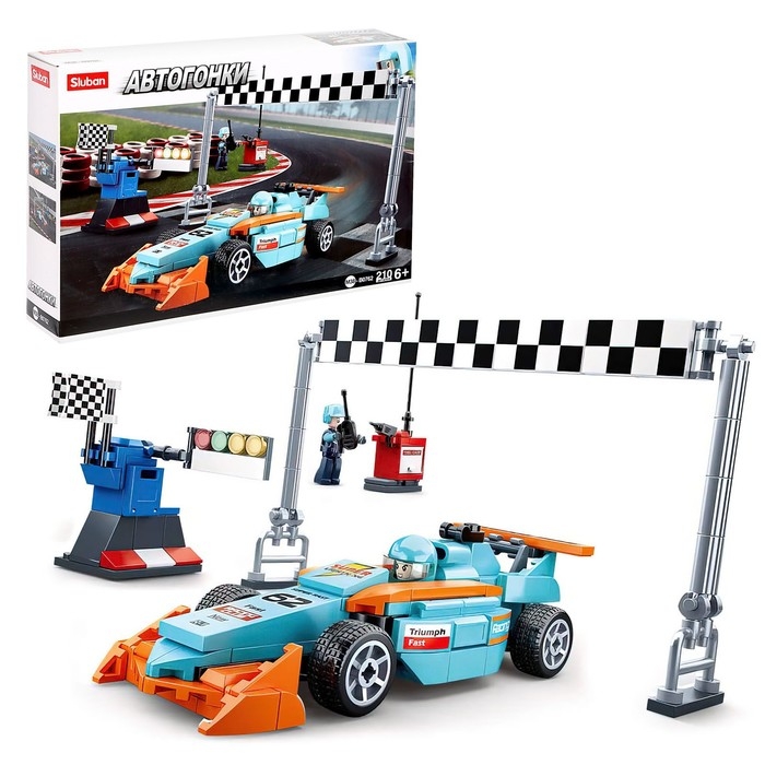 Конструктор гоночная машина &laquo;Болид&raquo; Sluban Автогонки, 210 деталей, 6+