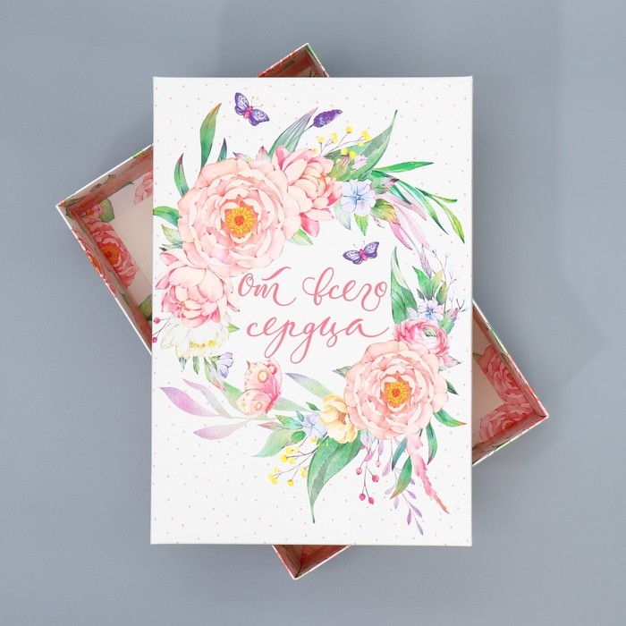 Коробка подарочная складная, упаковка, «Цветы», 30 х 20 х 9 см Коробка подарочная складная, упаковка, «Цветы», 30 х 20 х 9 см