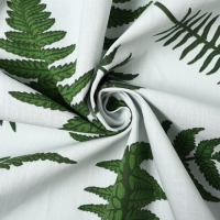 Комплект штор для кухни с подхватами Этель "Папоротник", 150х180 см - 2 шт, репс 220 г/м2, 100% хл