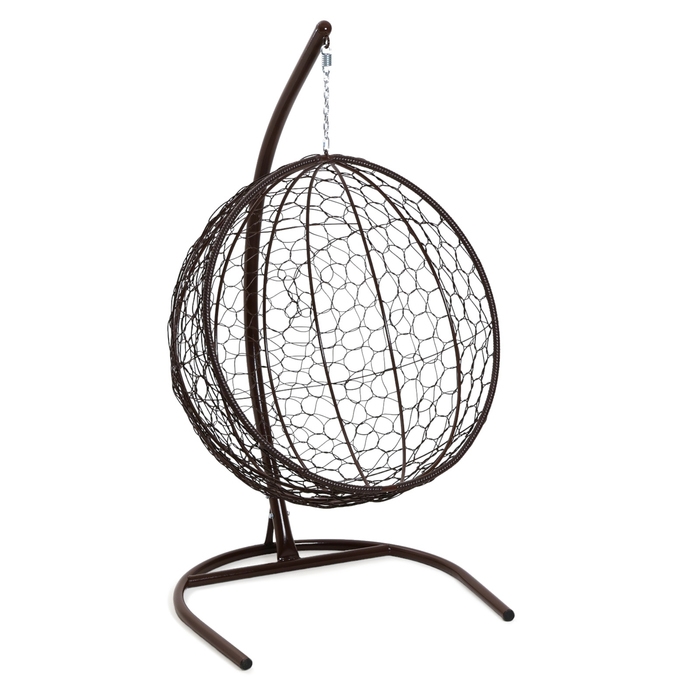 Подвесное кресло КОКОН &laquo;Круглое&raquo; зелёная подушка, черная стойка