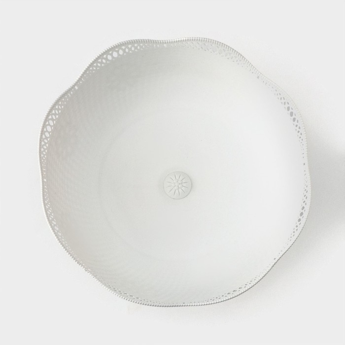 Ваза для хлеба и фруктов на ножке, 26×17 см, цвет белый Ваза для хлеба и фруктов на ножке, 26×17 см, цвет белый