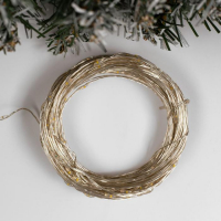 Гирлянда &laquo;Нить&raquo; 20 м роса, IP20, серебристая нить, 200 LED, свечение тёплое белое, 12 В