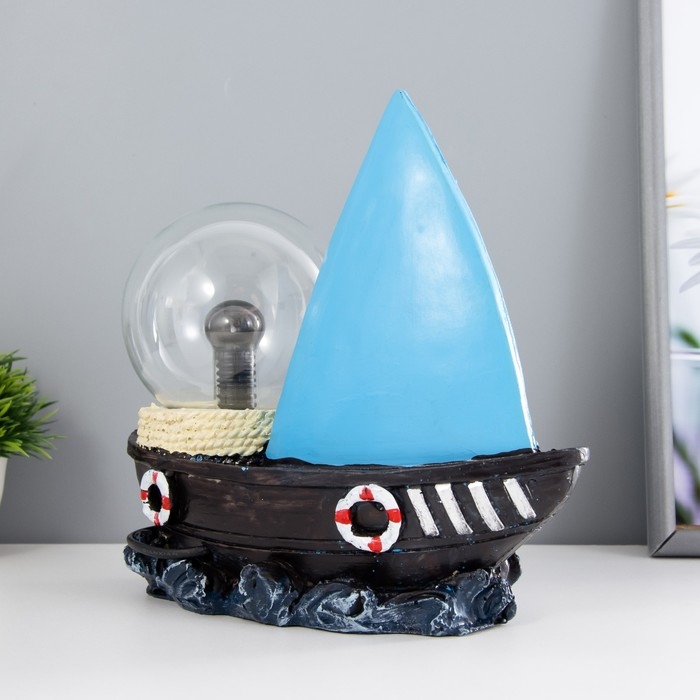 Плазменный шар Плазменный шар "Парусник" синий 25х10х22 см RISALUX