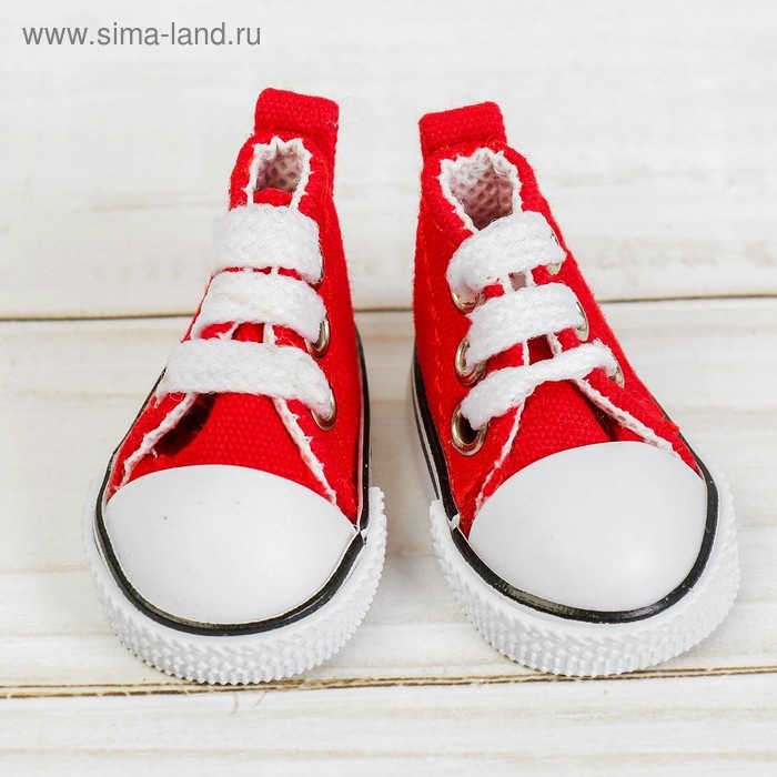 Кеды для кукол, длина подошвы 5 см, цвет красный Кеды для кукол, длина подошвы 5 см, цвет красный