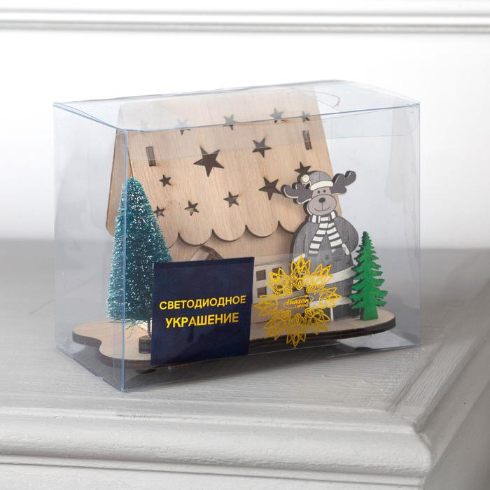 Светодиодная фигура «Дом с оленем» 11 × 15 × 3 см, дерево, батарейки LR41х3 (в комплекте), свечение тёплое белое Светодиодная фигура «Дом с оленем» 11 × 15 × 3 см, дерево, батарейки LR41х3 (в комплекте), свечение тёплое белое