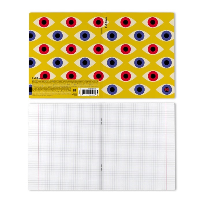 Тетрадь 96 листов в клетку, ErichKrause Bauhaus, обложка мелованный картон, матовая ламинация, выборочный лак, блок офсет 100% белизна, МИКС Тетрадь 96 листов в клетку, ErichKrause Bauhaus, обложка мелованный картон, матовая ламинация, выборочный лак, блок офсет 100% белизна, МИКС