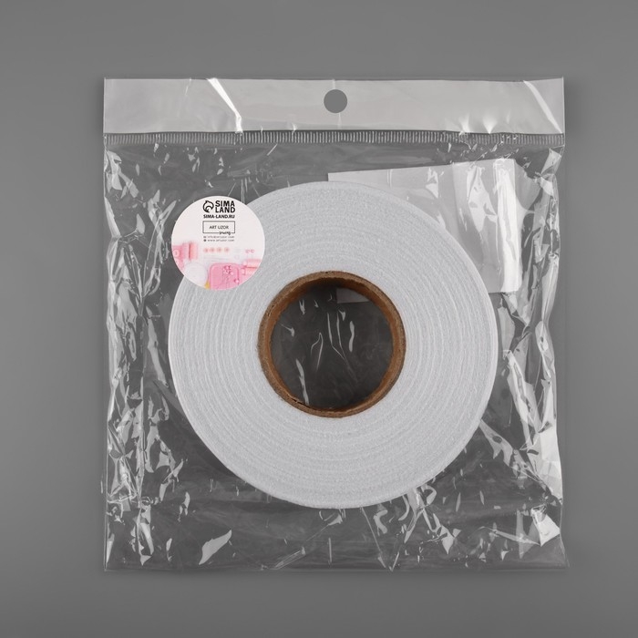 Лента клеевая нитепрошивная по долевой, 38 г/кв.м, 20 мм &times; 50 м, цвет белый