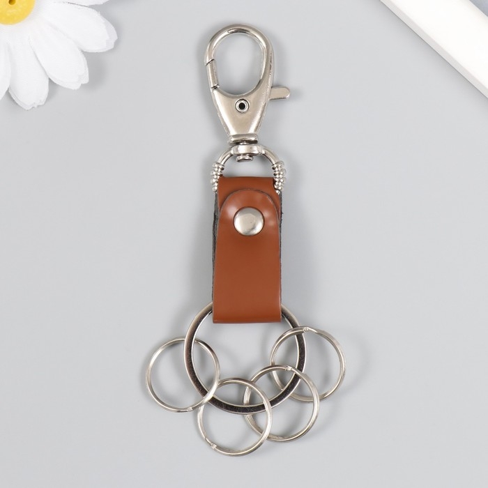 Брелок металл кожзам с карабином коричневый/черный 12х3,4 Брелок металл кожзам с карабином коричневый/черный 12х3,4