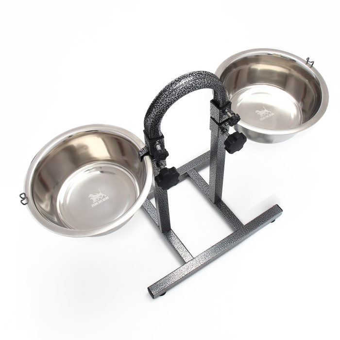 Регулируемая разноуровневая подставка 40 см с 2 мисками по 2,8 л Регулируемая разноуровневая подставка 40 см с 2 мисками по 2,8 л