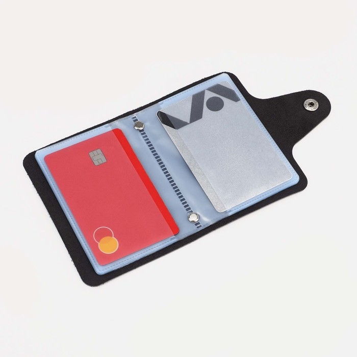 Визитница на кнопке, 12 карт, цвет серебряный Визитница на кнопке, 12 карт, цвет серебряный