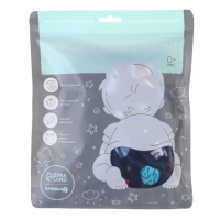 Многоразовый подгузник &laquo;Космос&raquo;, 3-8 кг, угольно-бамбуковая ткань, цвет синий, Крошка Я