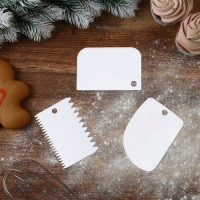 Новый год. Набор кондитерских шпателей &laquo;Рождество&raquo; 11.5&times;8 см, 11.2&times;6.5 см, 10&times;7 см, 3 шт