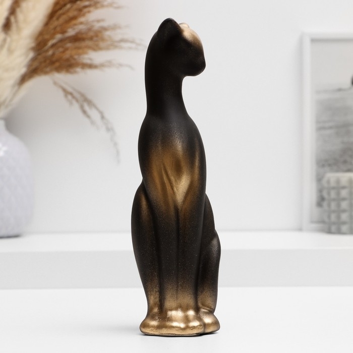 Фигура "Кот стоит" черный, 21см