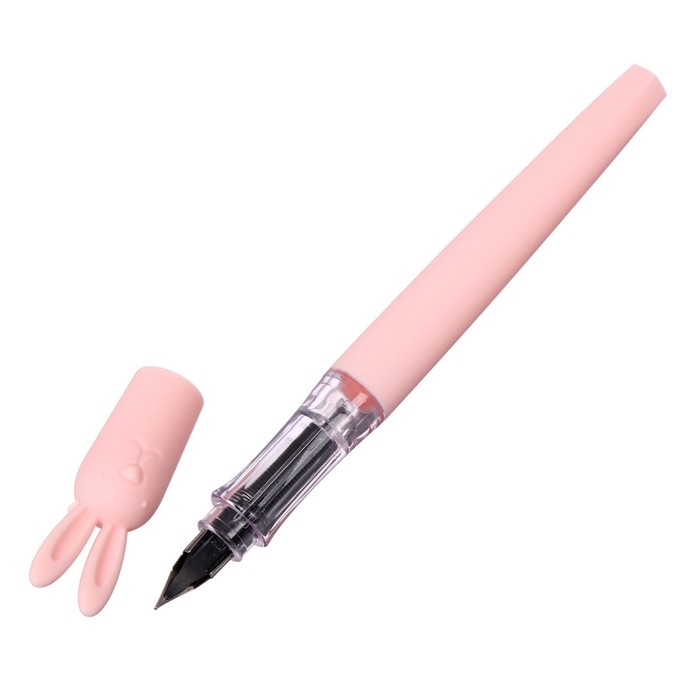 Ручка перьевая ШКОЛЬНАЯ, deVENTE Ручка перьевая ШКОЛЬНАЯ, deVENTE "Зайка", размер пера F, 0,6 мм, с 2-мя баллончиками, чернила синие