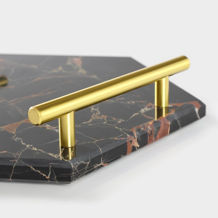 Поднос из мрамора Magistro Marble, 25×29 см, цвет чёрный Поднос из мрамора Magistro Marble, 25×29 см, цвет чёрный