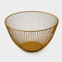 Фруктовница Доляна &laquo;Империя&raquo;, 24,5&times;24,5&times;14 см, золотой