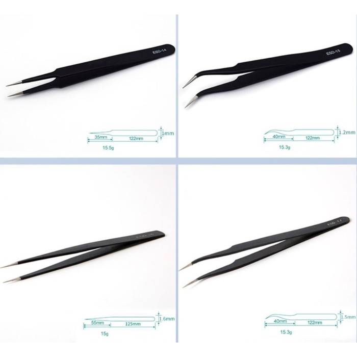 Пинцет для ремонта часов, 9 штук, антистатический Пинцет для ремонта часов, 9 штук, антистатический