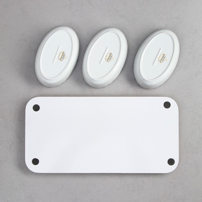 Менажница «Морская», 3 шт: 200 мл, деревянное основание, фарфор, Иран Менажница «Морская», 3 шт: 200 мл, деревянное основание, фарфор, Иран