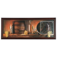 Часы-картина настенные, серия: Интерьер, "Винные бочки", 35х100 см, микс Часы-картина настенные, серия: Интерьер, "Винные бочки", 35х100 см, микс